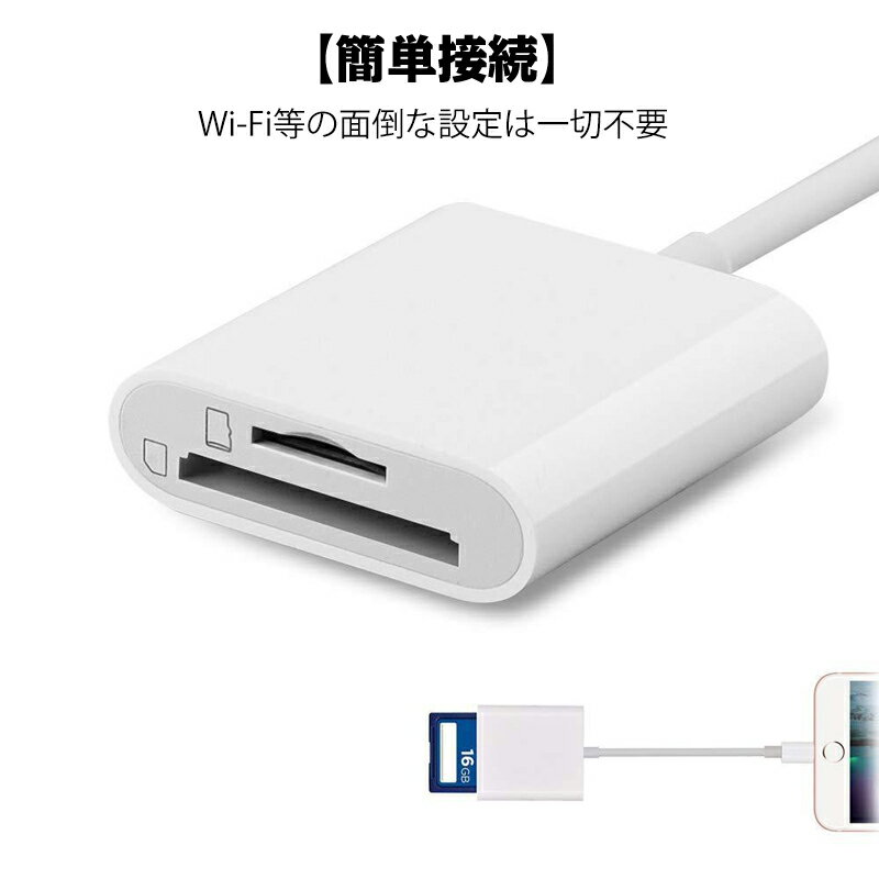 SDカードリーダー2in1iphoneマイクロsdカードリーダーメモリーカードmicrosdカードリーダー写真移動iPadiOS専用カメラリーダー高速データ転送