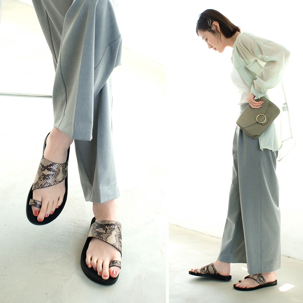 サムリングフラットサンダルトングサンダル