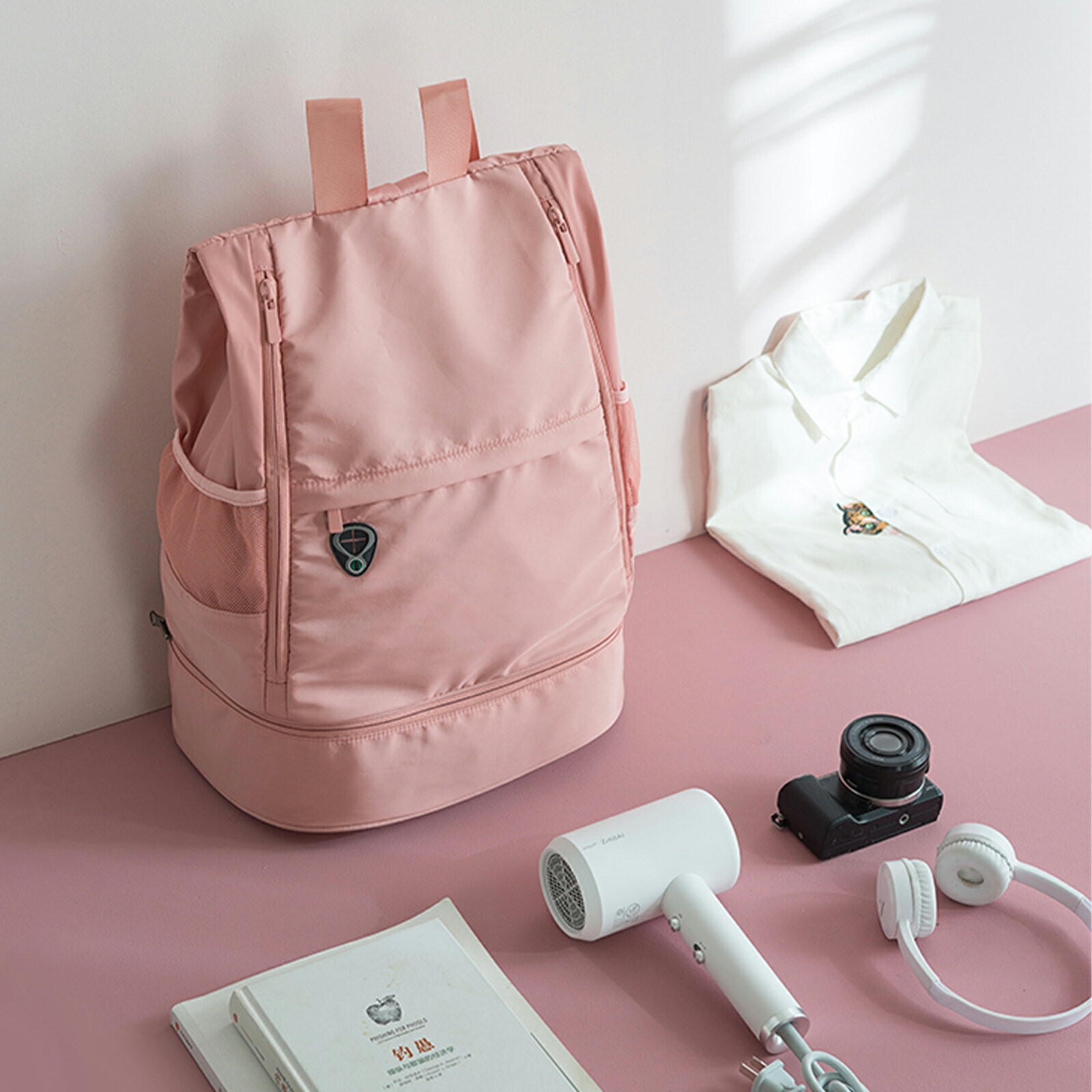 【1000円OFFクーポン付】AshleyExpressヨガマットバッグリュックプールバッグ乾湿分離ヨガバッグトレーニングバッグヨガリュック防水スイミングバッグ軽いシューズ収納大容量運動手提げヨガマット旅行ヨガピラティスバッグジムスポーツ