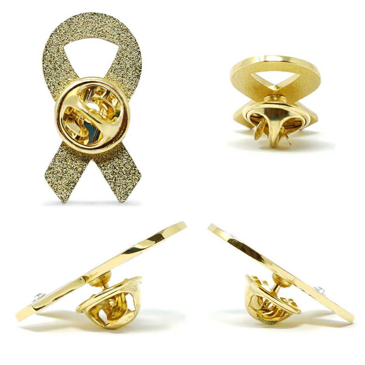 ブルー&イエローリボンピンバッジ平ダウン症染色体異常アウェアネスバッチバッチバッヂ