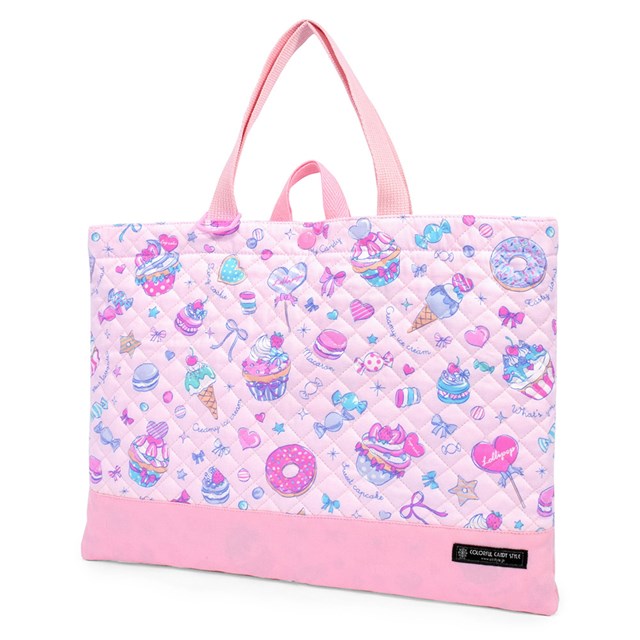 レッスンバッグ子供用キルティング手提げバッグお稽古バッグ絵本袋通学入園グッズ子供ピアノレッスンバックおけいこバッグショルダー肩掛け小学生入学おしゃれミルキースイーツピンク女の子