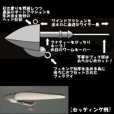 ワインド専用オンスタックルデザインZZHeadシルバーVer.3/4-2.0oz