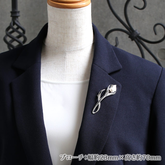 貝パールスワロフスキーブローチ装着Rh1