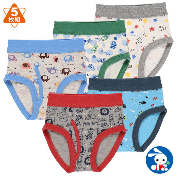 5枚組前あきブリーフ(星・動物・乗り物)