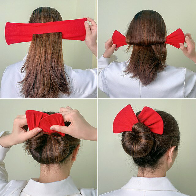 ブラックデフトバンお団子ヘアメーカーヘアアクセサリー黒レディース韓国かわいいオルチャンワンポイントシンプル