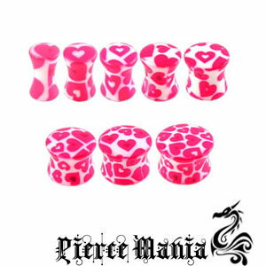 6G★ハートたっぷり♪ベリーピンクのアクリルプラグ★あす楽対応