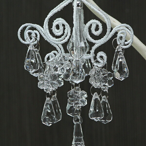 《クリスマスオーナメント》★即日出荷★HARMONIER(ハルモニア)ホワイトシャンデリアオーナメントオーナメントクリスマスインテリア雑貨ディスプレイデコレーションパーツ材料ギフト