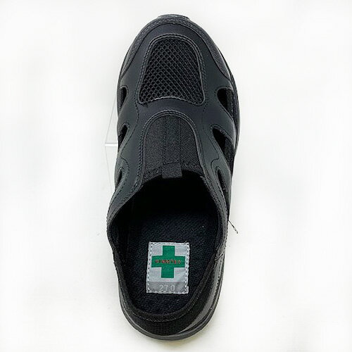 【KINTTEXサンダルシューズブラック1843-02】ナースシューズシューズスニーカーナースサンダルオフィス軽いクッション会社つっかけ楽々ナースベランダサンダルスリッパ抗菌防水撥水加工エアークッションランニング