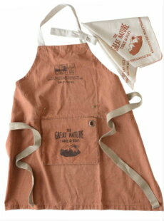 【メール便送料無料!】キッズエプロン&バンダナ三角巾セットアンドパッカブルANDPACKABLE男の子女の子子供おしゃれかわいいシンプル100110120130140150160親子お揃い♪