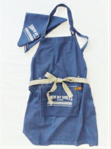 【メール便送料無料!】キッズエプロン&バンダナ三角巾セットアンドパッカブルANDPACKABLE男の子女の子子供おしゃれかわいいシンプル100110120130140150160親子お揃い♪