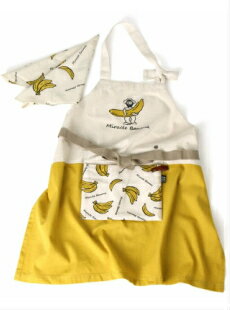 【メール便送料無料!】キッズエプロン&バンダナ三角巾セットアンドパッカブルANDPACKABLE男の子女の子子供おしゃれかわいいシンプル100110120130140150160親子お揃い♪