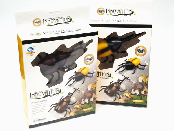 送料無料(通常地域)!BFTOYS◇IrDA生き物(昆虫/ムシ)ラジコン!赤外線RCカブトムシ&ヘラクレスオオカブト黄色2個セット
