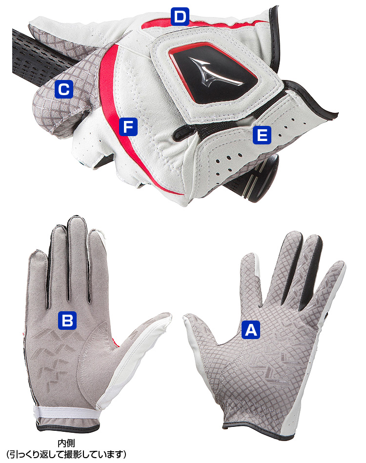 MIZUNO(ミズノ)日本正規品W-GRIP(ダブルグリップ)指先ショートメンズゴルフグローブ(左手用)「5MJMS051」【あす楽対応】