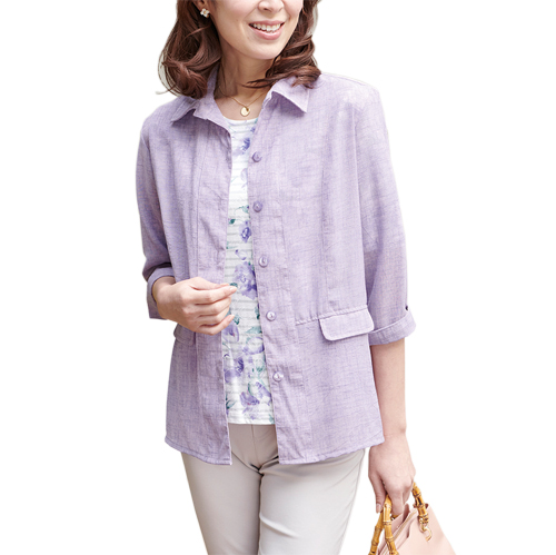 さらっと着れるジャケットアンサンブル(全3色) シャツジャケット プルオーバー レディース 婦人服 ミセス シニア 女性 五分袖 ピンク ブルー パープル シニアファッション 「春夏 さらっと着れるジャケットアンサンブル(全3色) シャツジャケット プルオーバー レディース 婦人服 ミセス シニア 女性 五分袖 ピンク ブルー パープル シニアファッション 50代 60代 70代 80代 ギフト プレゼント 母の日 上品 冷房対策 おしゃれ」 fri p21165 さらっと着れるジャケットアンサンブル(全3色) シャツジャケット プルオーバー レディース 婦人服 ミセス シニア 女性 五分袖 ピンク ブルー パープル シニアファッション 「春夏 さらっと着れるジャケットアンサンブル(全3色) シャツジャケット プルオーバー レディース 婦人服 ミセス シニア 女性 五分袖 ピンク ブルー パープル シニアファッション 50代 60代 70代 80代 ギフト プレゼント 母の日 上品 冷房対策 おしゃれ」 fri p21165