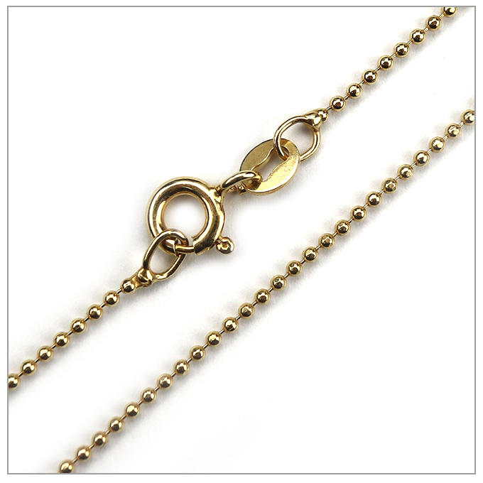 イエローゴールドコーティングシルバー925ミラーボールチェーン45cmx1mmハワイアンジュエリーにSCH30-18silver925ネックレスチェーン人気ギフトHawaiianjewelryプチギフト