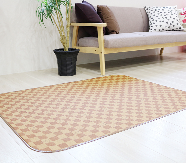 ペットぺっとマットまっと床材防滑すべりにくい消臭防水カット洗えるペット用防滑・消臭・防水マットINSF-01(ライトブラウン)100cmx130cm