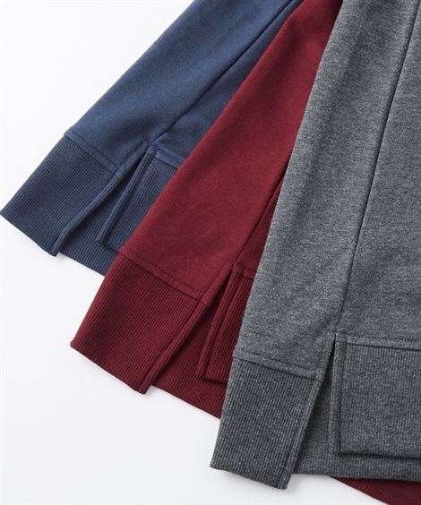 マタニティワンピース・授乳ワンピース|【産前・産後_授乳服】綿混スウェット_マタニティマキシ丈パーカーワンピース_ニッセン_nissen