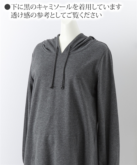 マタニティワンピース・授乳ワンピース|【産前・産後_授乳服】綿混スウェット_マタニティマキシ丈パーカーワンピース_ニッセン_nissen