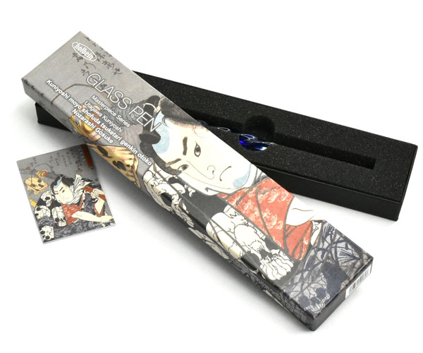 ホルベインガラスペンつけペン名画シリーズ歌川国芳「国芳もやう正札附現金男野晒悟助」クリアブルーGPM-03