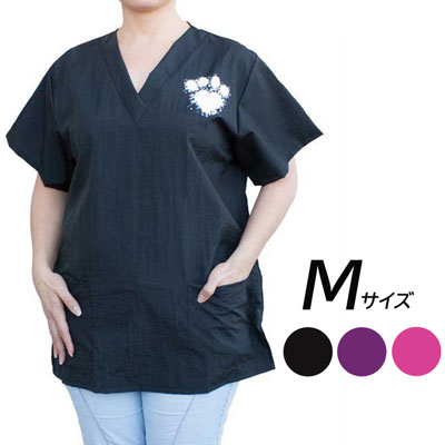 被毛が付きにくいユニフォーム! PawBrothers グルーミングジャケット 足跡柄 Mサイズ PBG6510 被毛が付きにくいユニフォーム! PawBrothers グルーミングジャケット 足跡柄 Mサイズ PBG6510