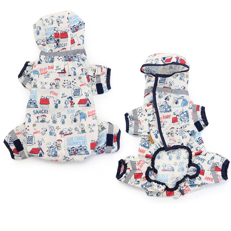 スヌーピー総柄足付レインコートフルカバータイプ【小型犬】