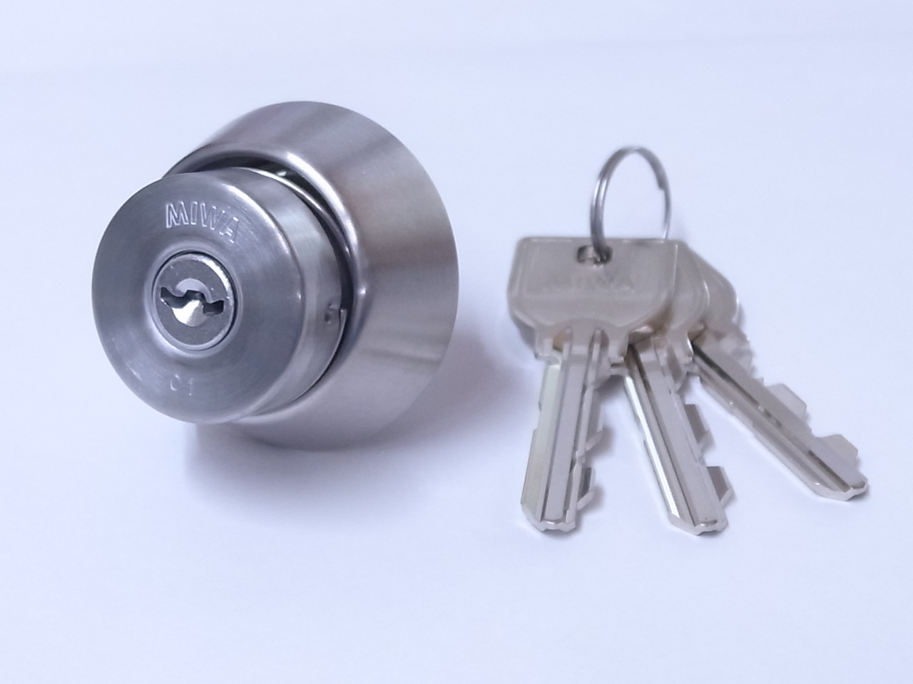 U9LA,DA取替用シリンダーシルバー色(扉厚45ミリ用)(MCY-215MCY215)