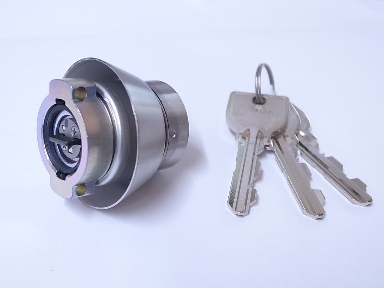 U9LA,DA取替用シリンダーシルバー色(扉厚45ミリ用)(MCY-215MCY215)