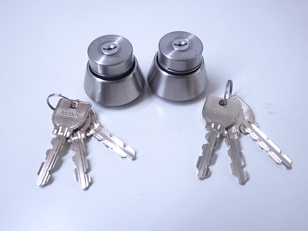 U9LA,DA取替用シリンダーシルバー色2個同一キーセット(MCY-441MCY441・MCY-143MCY143)