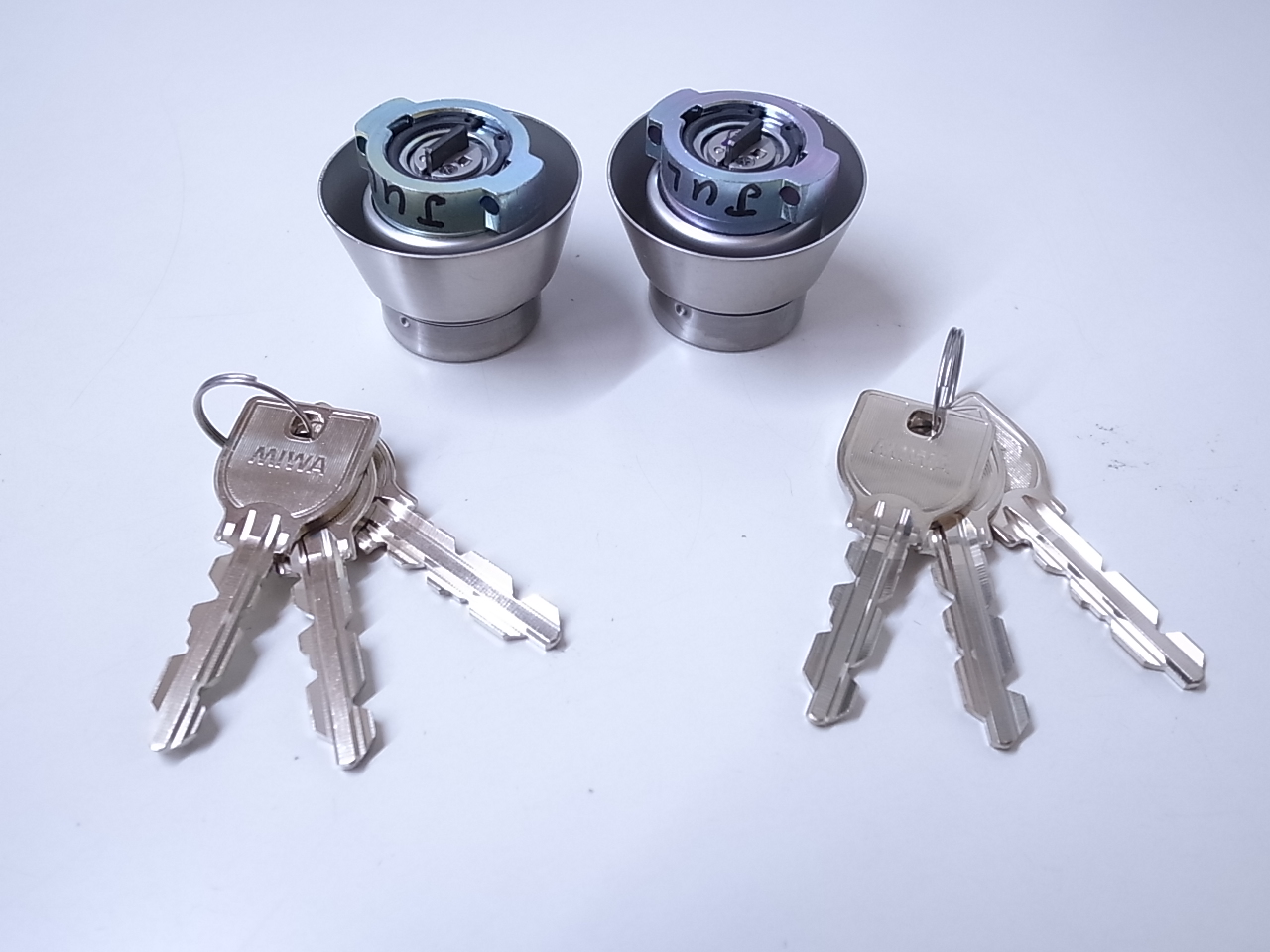 U9LA,DA取替用シリンダーシルバー色2個同一キーセット(MCY-441MCY441・MCY-143MCY143)