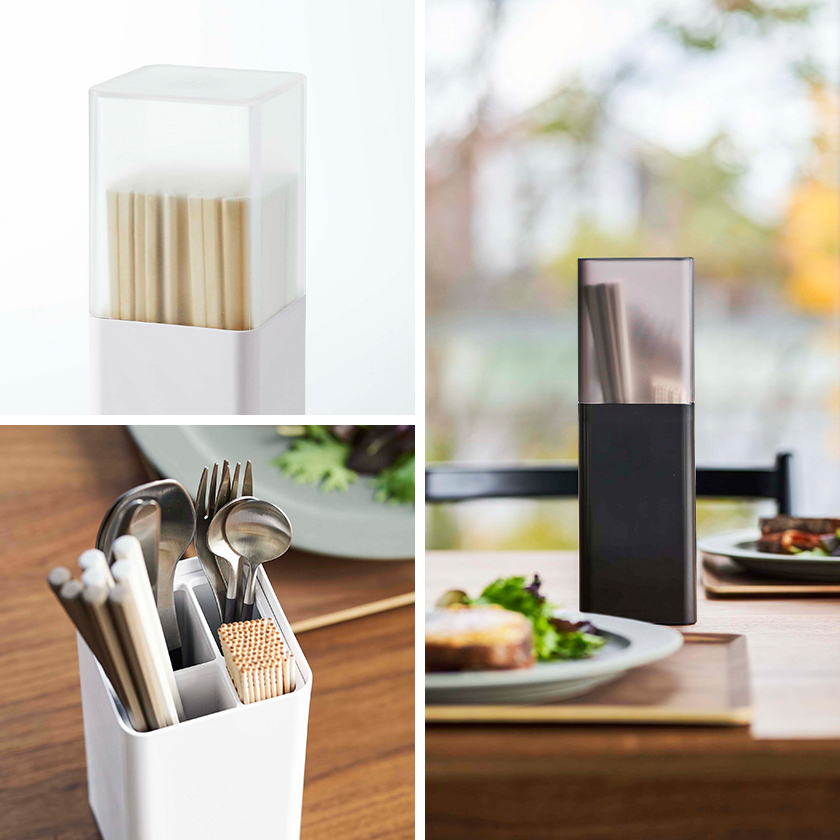 蓋付きカトラリースタンドタワー山崎実業towerカトラリースタンド収納おしゃれ箸立て収納ケースカトラリーケースカトラリー収納キッチン蓋付き北欧yamazakiブラックホワイト53725373