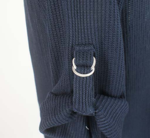 大人可愛い袖リボンデザインVネックストライプ柄ブラウス(M~5L)ネイビー系・ブルー系2色【RCP】