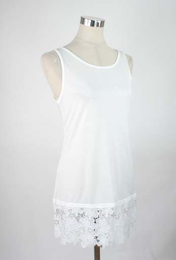 裾からレースが可愛いレイヤードスタイルあぜストライプレース重ねアンサンブル七分袖(M~5L)ブネイビー・ベージュ・ミント3色【お買い物マラソン協賛ポイント最大43.5倍!】