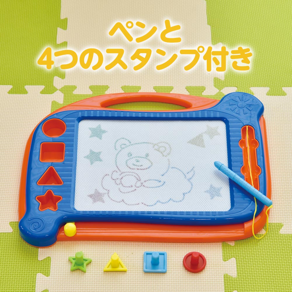 わくわくカラフルお絵かきボードおもちゃ子供こども学習タブレットスタンプ付き磁石マグネット大きめサイズ幼児お絵かき落書き男の子女の子2歳3歳玩具知育プレゼントグッズ【あす楽対応】【コンビニ受取対応商品】【ラッピング不可】