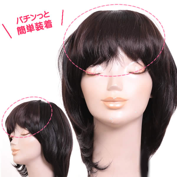 前髪ウィッグヘアピース耐熱ストレート送料無料かつら部分ウィッグポイントウィッグつむじカバー人気lw06