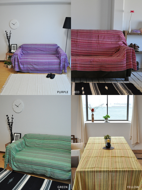 【楽天ランキング1位獲得商品】インド綿マルチボーダーマルチカバー【約150x215cm前後】ソファカバーベッドカバー生地ソファーカバーテーブルクロスエスニックアジアン雑貨間仕切りイタワ長方形【RCP】※クーポン対象※